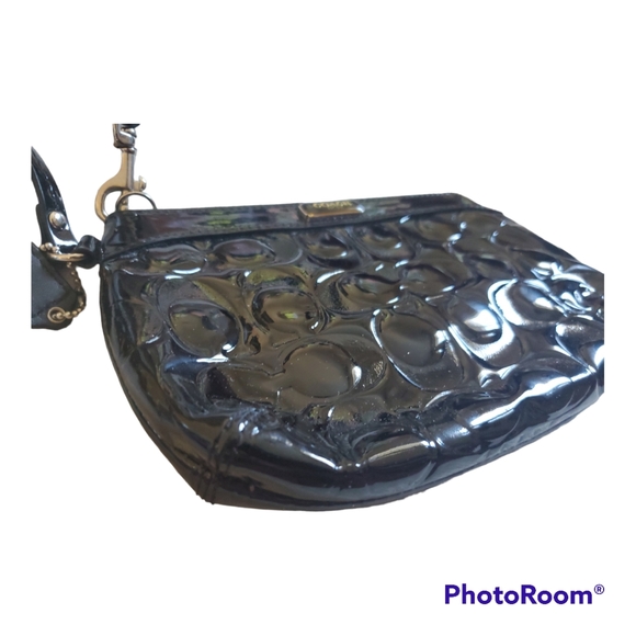 COACH Black Patent Wristlet Clutch Wallet - Picture 5 of 5